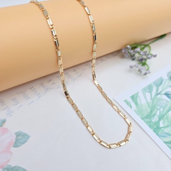 Rose Gold Plated Link Chain Necklace in Elegant Glossy Finish - 45cm, XPNL0043 - Picture 6 of 12
